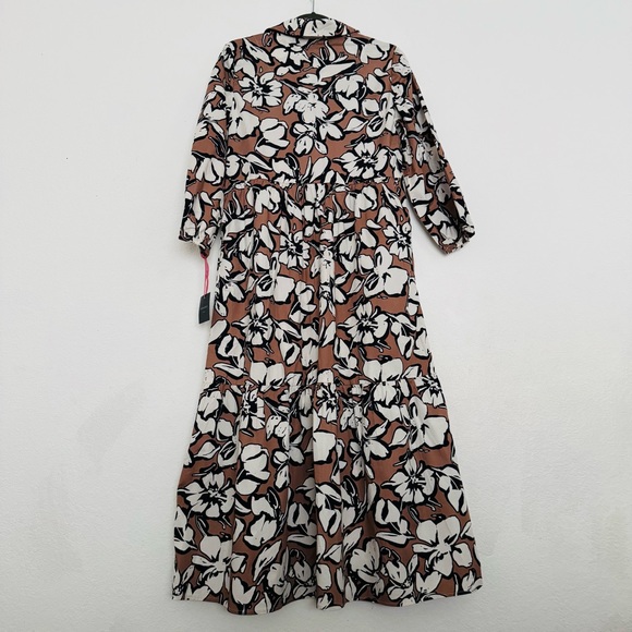 Cynthia Rowley Brown Floral Tiered Long Sleeve Maxi Dress Women's Size Small Cynthia Rowley Brown Floral Tiered Long Sleeve Maxi Dress Women's Size Small